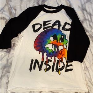 “dead inside” skull tshirt